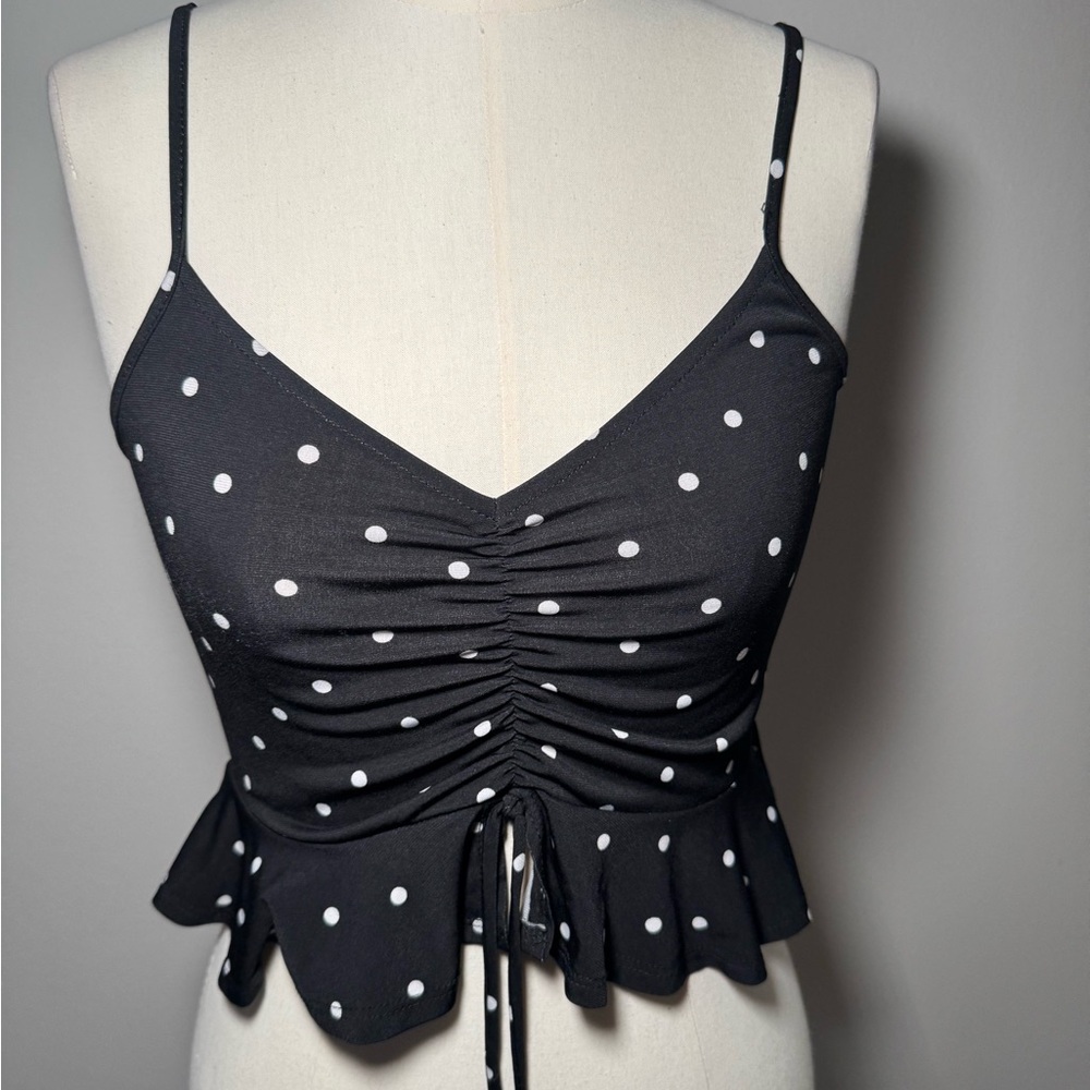 Black Camisole with White Dots